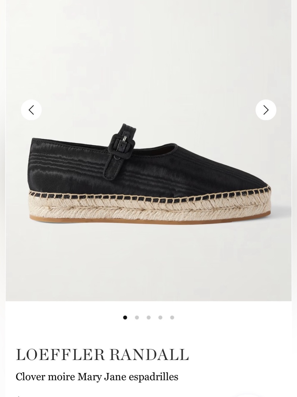 Loeffler Randall Black Mary Jane Clover Moire Espadrilles